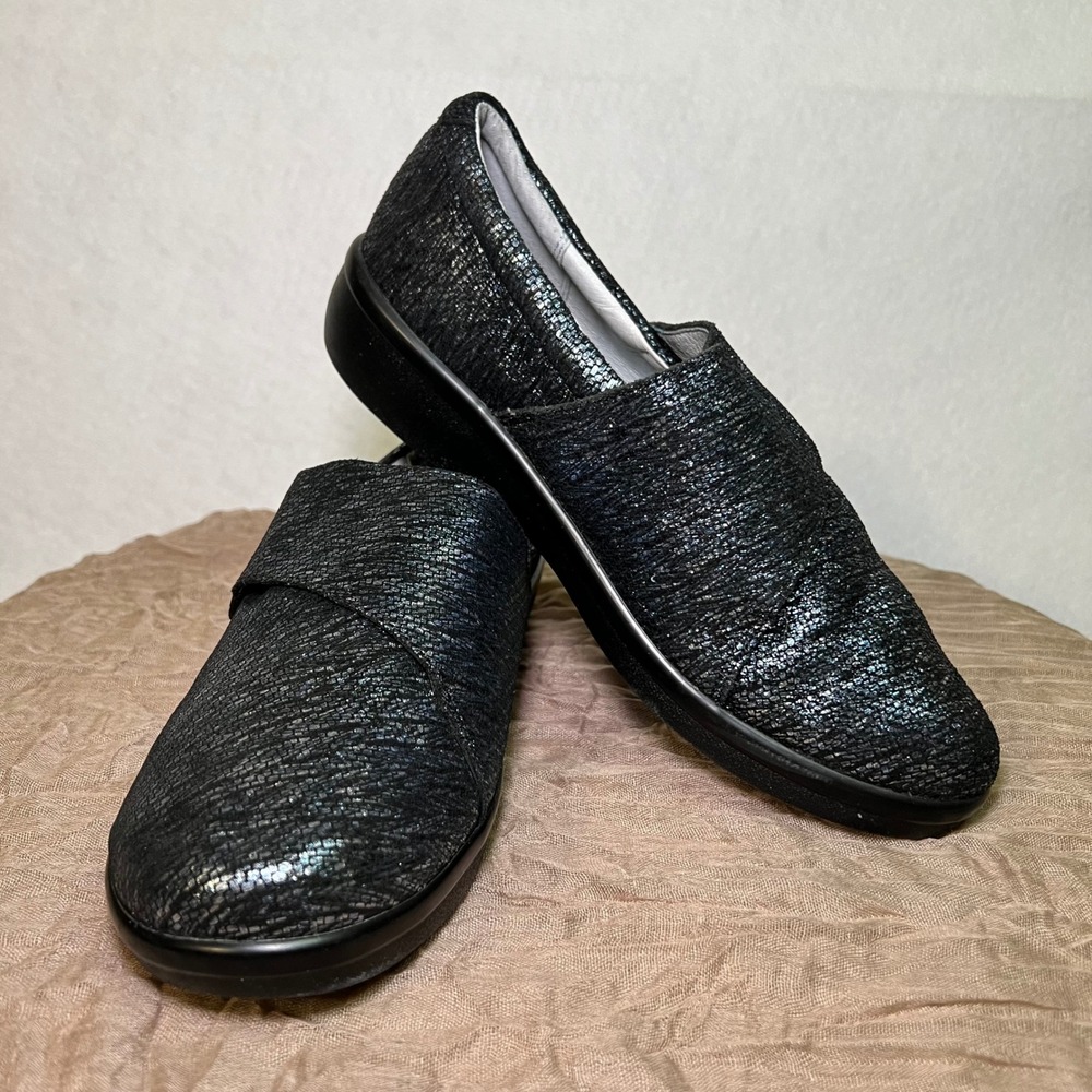 Alegria Lauryn Shimmer Metallic‎ Leather Eclectic Grandma Loafer LAU853W 39W